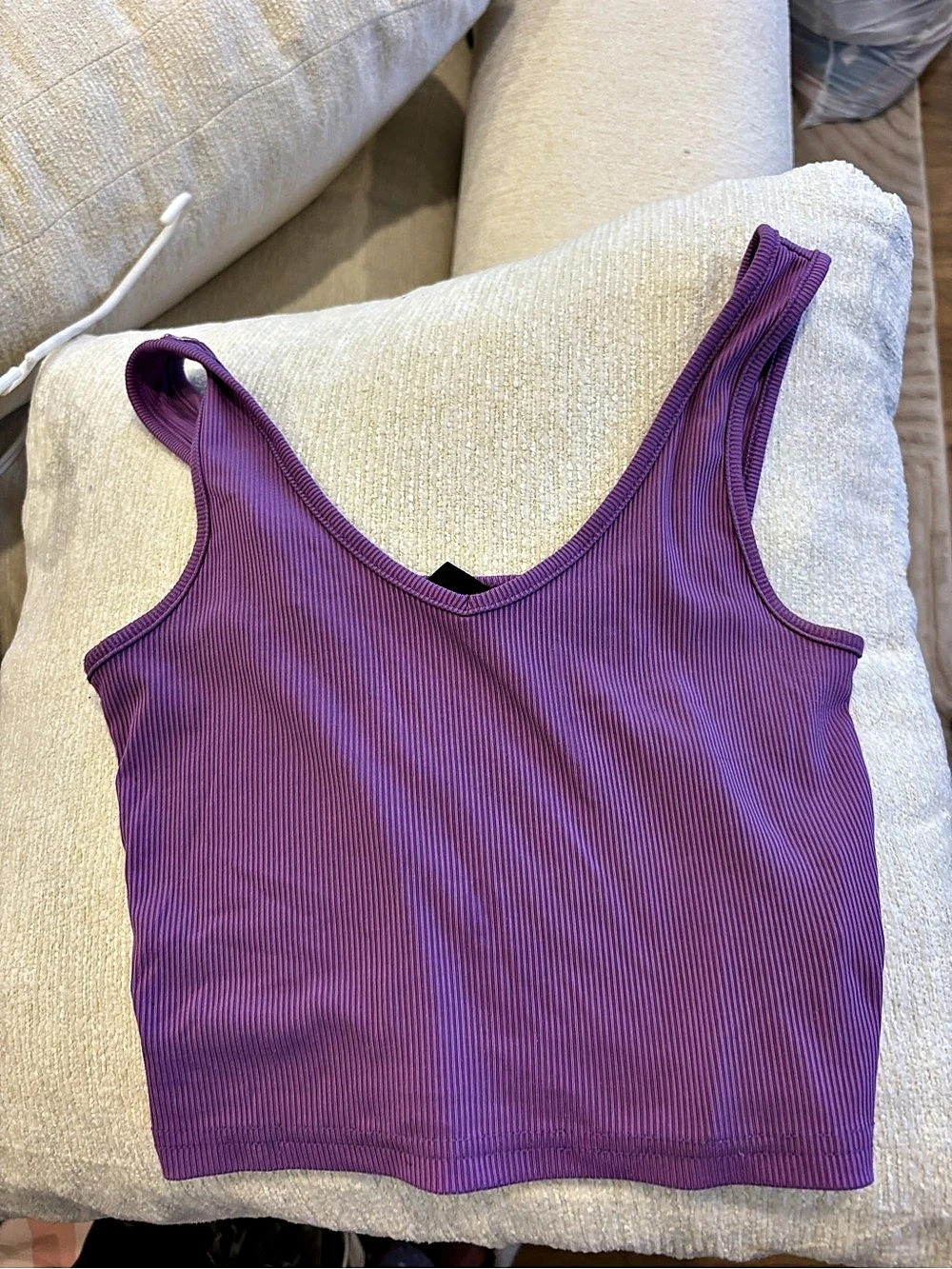 SHEIN Ribbed Tank Top in Purple Size Medium Like New